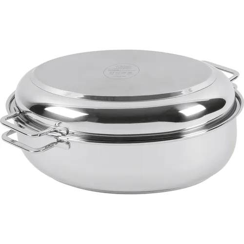 SILIT Bräter oval 38x26cm mit Deckel in grau von Silit