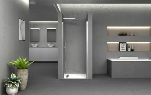 MARWELL Dusch-Schwingtür BRIGHT 80cm - edles Design für Ihr Badezimmer - Duschabtrennungen mit 6 mm Einscheibensicherheitsglas und flexibler Montage. Der Abperleffekt sorgt für einfache Reinigung und stilvolle Eleganz.