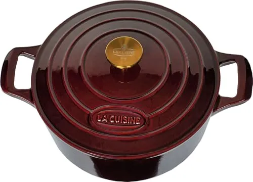 La Cuisine Gusseisen Bräter 28cm mit vergoldetem Deckelgriff