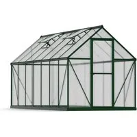 Palram - Canopia Aluminium Gewächshaus Mythos 614 - Grün 426x185x208 cm - Garten-Zubehör: Witterungsbeständiges Gewächshaus für ertragreiche Ernten, schützt Pflanzen und verlängert die Gartensaison mit optimalem Mikroklima.