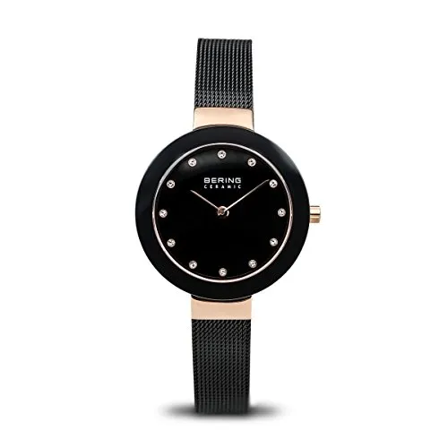 Bering Quarzuhr 11429-166 - Elegante Armbanduhr mit ultra-slim Design, schwarzem Zifferblatt und edelstahl-poliertem Gehäuse in Roségold. Wasserdicht bis 50 m – perfekt für jeden Anlass!