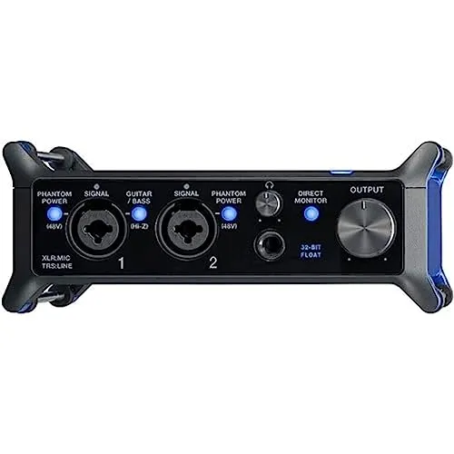Zoom UAC-232 Audio Interface - 32-Bit USB 2.0 Audio Interface mit dualem AD-Wandler und 192kHz Sample Rate, ideal für Musikproduktion und Streaming; inklusive Mix Control Software und latenzfreier Monitoring-Funktion.