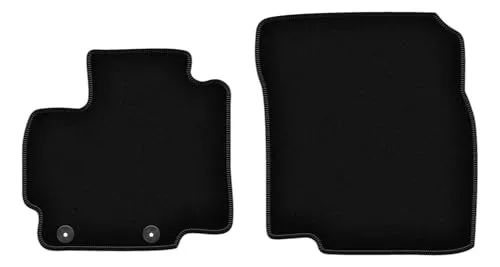 Wielganizator Velours Vorne Fußmatten passend für Mitsubishi Space Star II (2013-) | Qualität: Basic - Genaue Passform, rutschfeste Untregrund 2-teilig - Schwarz