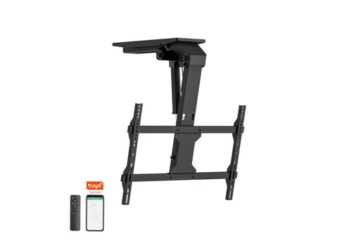 EasyLife TV-Deckenhalterung V2 - Smart Home elektrisch schwenkbar bis 75 Zoll - TV-Deckenhalterungen mit motorisierter Schwenkfunktion und Smart Home Integration für flexible Nutzung in Büros und Zuhause. Flüsterleiser Motor und zwei Speicherpositionen für individuellen Komfort.