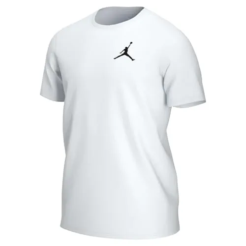 Nike Jumpman Emb Crew T-Shirt - Weiß/Schwarz - Stylisches T-Shirt mit gesticktem Jumpman, ideal für sportliche Looks und lässige Freizeitoutfits.