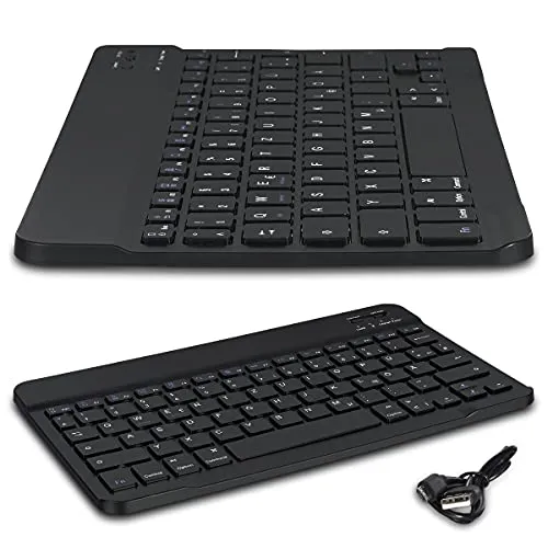 NAmobile Bluetooth Tastatur 3.0 Wireless Keyboard für Handy Tablet kabellos Layout QWERTZ