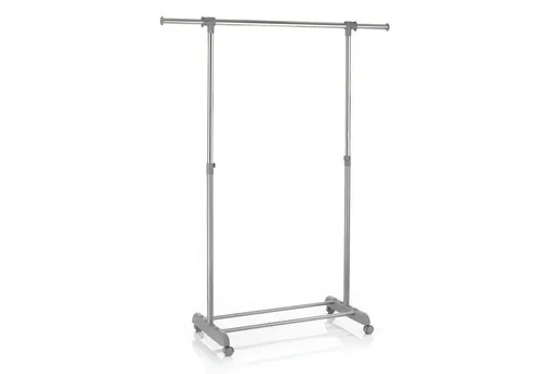 CARO-Möbel Garderobenständer SALA - Kleiderwagen mit Rollen - Kleiderständer aus Metall in Grau, praktisch mit Rollen für flexibles Umstellen und ideal für jeden Eingangsbereich oder Schlafzimmer.