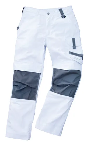 Excess Arbeitshose Champ Größe 58 in Weiß/Grau - Robuste Arbeitshose für Profis, bietet hohen Tragekomfort und zahlreiche Taschen für Werkzeuge, ideal für Handwerk und Bau.