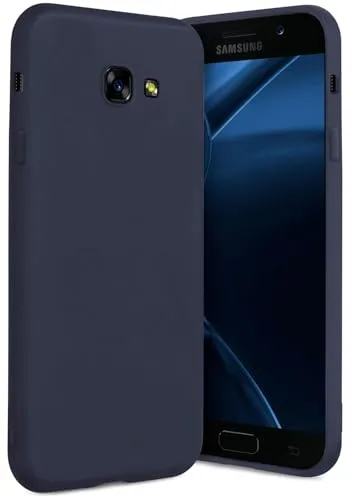 ONEFLOW SlimShield Pro für Samsung Galaxy A3 (2017) Hülle Ultra dünn erhöhter Rand, TPU Backcover minimalistisch Handyhülle flexibel, Schutzhülle mit Kamera- und Displayschutz, Blau