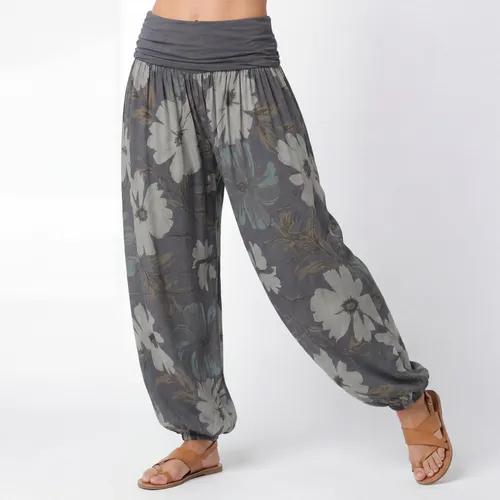 Sommerhose Damen Haremshose elastischer Bund leichte Hippie Pumphose Gr. 36-48