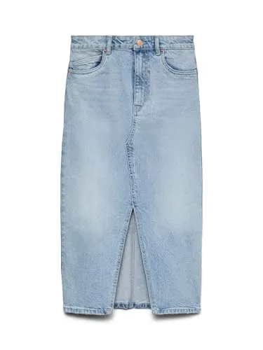 Vero Moda Jeansrock in Hellblau - L - Röcke aus Bio-Baumwolle mit High Waist Bund, perfekt für einen stylishen Look und umweltbewusste Mode.