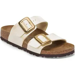 Birkenstock Sydney Cushion Buckle 1029492 (36/graceful pearl white) - Weiße Damen-Pantoletten - Modische Birkenstock Pantoletten mit dämpfender Laufsohle und hohem Tragekomfort. Ideal für warme Tage, bieten sie stilvolle Eleganz und Bequemlichkeit im Alltag.