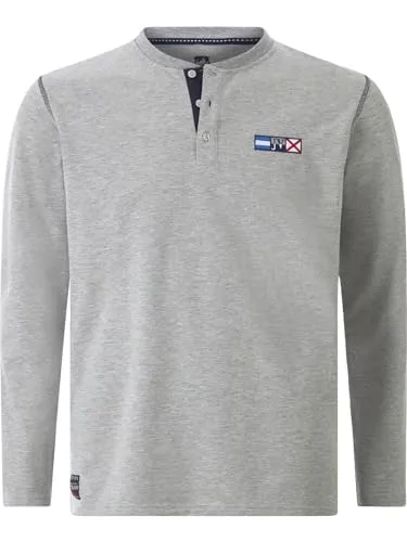 Sweatshirt JAN VANDERSTORM JORNSEN, Herren XL, grau - Trendiges Sweatshirt JORNSEN für Herren in XL. Mit elegantem Serafinoausschnitt, Knöpfen und bequemen Seitenschlitzen für optimalen Tragekomfort. Ideal für lässige und stylische Looks.