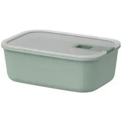 Mepal Frischhaltedose Easyclip, Klar, Salbeigrün, Kunststoff, 0,7 L, rechteckig, 11.9x7.0x16.7 cm, lebensmittelecht, luftdichter Verschluss, auslaufsicher, wasserdicht, mikrowellengeeignet, mikrowellenfest, Deckel mit Sichtfenster, Küchenzubehör, Vorratsbehälter, Frischhaltedosen