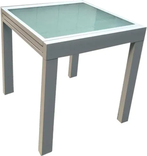 Glastisch >Lola< in grau aus Aluminium/Glas - 75cm (H)
