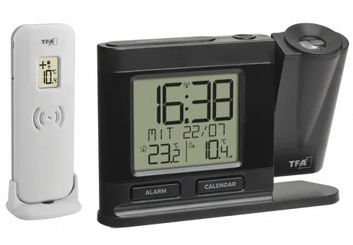 TFA Dostmann Funk-Projektionswecker 60.5018.01 in schwarz von TFA Dostmann