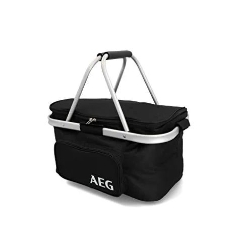 AEG Automotive 26 Liter Kühlkorb KS26 - Kühlbox für Autos mit 26 Litern Fassungsvermögen, ideal für Einkäufe und Picknicks, benötigt keine Kühlakkus und ist leicht sowie strapazierfähig.