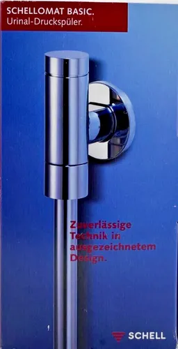 Schell Druckspüler Schellomat Basic 024760699 - Urinal Druckspüler mit integrierter Kunststoffkartusche und Düsenbohrungs-Vorfilter, ideal für moderne Badezimmer.
