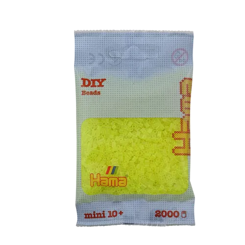 Mini Bügelperlen - Neon-Gelb Hama 501-34 Ø 2,5 mm Perlen Steckperlen Beads 2000