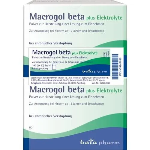 Produktbild Macrogol Beta Plus Elektrolyte Pulver 100 ST
