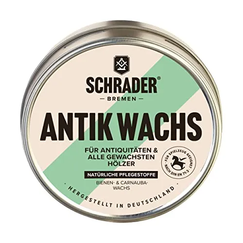SCHRADER Antik Wachs - Holzpflege für antike Möbel - 200ml Made in Germany - Hochwertiges Pflegemittel für antike Möbel, ideal zur Auffrischung und zum Schutz von Holzoberflächen. Schützt vor Feuchtigkeit und Gebrauchsspuren, für einen matten Glanz und neue Frische.
