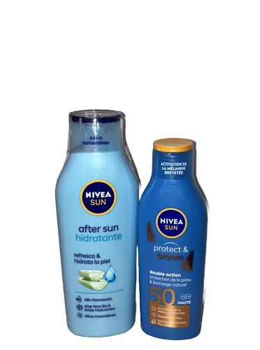 SET NIVEA Sun Protect & Bronze Sonnenmilch spf50 + NIVEA Milch mit Aloe Vera
