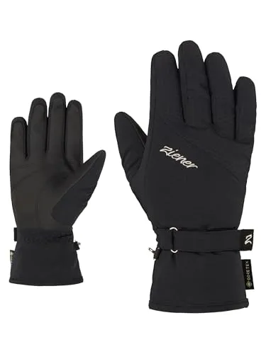 Ziener Damen Klaire Ski-Handschuhe | Gore-Tex, sehr warm, Black, 7,5 - Handschuhe für Wintersport | Gore-Tex-Material sorgt für Wasserdichtigkeit und Wärme, ideal für kalte Tage auf der Piste.