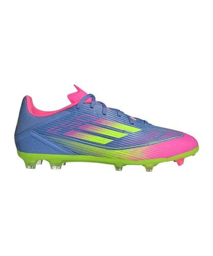 Adidas F50 LEAGUE FG/MG - blauer Fußballschuh für Geschwindigkeit - Leichter Fußballschuh mit Fiberskin Obermaterial und Sprintgrid Print für optimalen Sitz. Die 360 FG/MG Außensohle bietet ultimative Beschleunigung auf verschiedenen Böden. Hergestellt mit mindestens 20% recycelten Materialien.