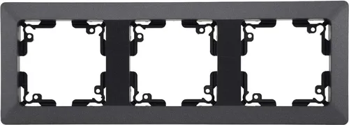 MILOS Set 3 Steckdosen + 3-fach Rahmen 250V/ 16A, Anthrazit