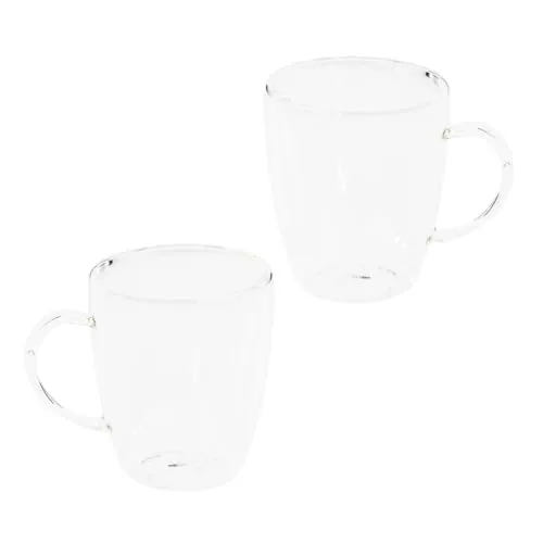 Haushalt International Latte Macchiato Glas, doppelwanding, Becher, Glasbecher, Kaffeebacher, Thermoglas, Isolierglas, 400ml (6er Set)