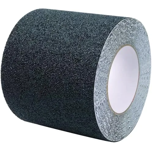 Duccinp Schwarz Antirutsch Klebeband Streifen mit Selbstklebend, 10 cm x 10 m Treppe Stufen Band Kleber Rutschfest Klebeband, Hohe Traktion Pad für Bodenbelag innen- und Außenbereich