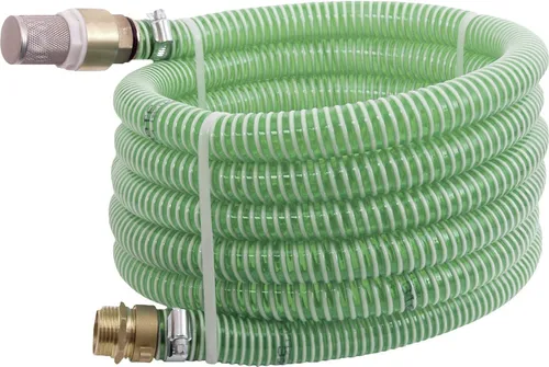 T.I.P. Saugschlauch 7 m - Messing mit Grobfilter - Bewässerung: Robuste 7 m Sauggarnitur aus Messing mit bis zu 6 bar Betriebsdruck, ideal für Gartenpumpen und Hauswasserwerke, inklusive Edelstahl-Grobfilter für optimale Wasserqualität.
