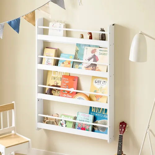 SoBuy Kinderregal Weiß 4 Regalböden