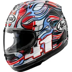 Arai RX-7V Evo Haga WSBK Helm, schwarz-weiss-rot-grün, Größe S - Motorradhelm mit PB-SNC2 Außenschale und innovativem Free Flow System für optimale Belüftung und Sicherheit beim Fahren.