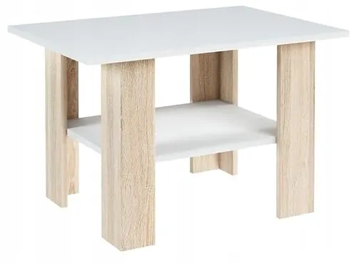 MATKAM Couchtisch Ł1, Modern mit Verstellbarem Regal - Beistelltische fürs Wohnzimmer, elegantes Design aus hochwertiger laminierter Platte, kratzfest und feuchtigkeitsbeständig, mit flexiblem Stauraum für optimale Nutzung.