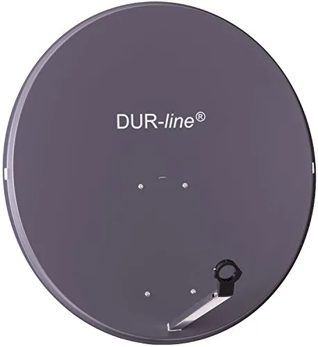 DUR-line MDA 90cm Anthrazit - Hochleistungs Satellitenschüssel - SAT-Antenne mit 90 cm Aluminium-Spiegel für optimalen Empfang selbst bei schlechtem Wetter, ideal für Digital-TV, Camping und 4K-Streaming.