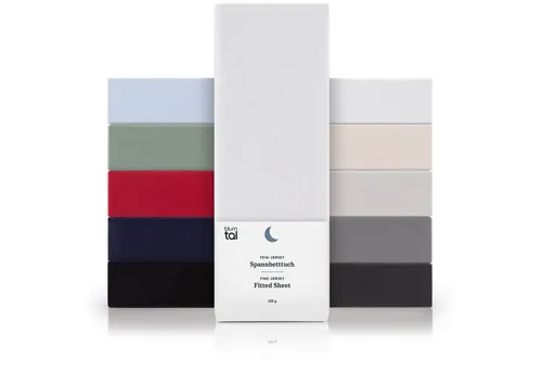 Blumtal Spannbettlaken Blumtal Basics 100% Baumwolle, Baumwolle, Gummizug: Rundum, (1 Stück), Jersey Bettlaken - atmungsaktiv, strapazierfähig und faltenfrei