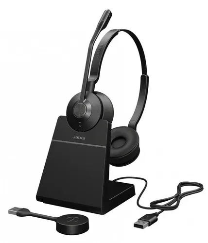 Jabra Engage 55 SE Stereo - Kabelloses On-Ear Headset mit DECT und USB-C, UC-zertifiziert für optimale Sprachqualität und Flexibilität