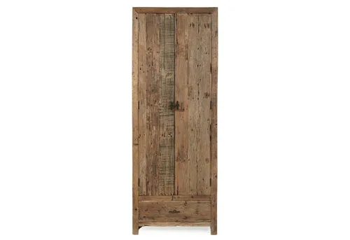 baario DRVO Mehrzweckschrank – Schmaler Altholzschrank im Landhausstil - Eleganter, schmaler Schrank aus 100 % recyceltem Altholz. Ideal für stilvolle Ordnung in jedem Raum. Jeder Schrank ist ein einzigartiges Unikat mit rustikalem Charme.