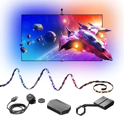 Nanoleaf 4D V2 Screen Mirror Zickzack Lightstrip Kit für TV/Fernseher bis zu 65 Zoll (165 cm)
