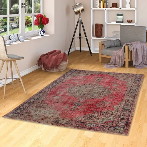 Pergamon Kurzflor Designer Teppich Modern Vintage Orient Muster - Eleganter Kurzflor-Teppich mit zeitlosem Orient-Muster, ideal für Wohnzimmer, Esszimmer und Flur. Pflegeleicht und schadstoffgeprüft, sorgt er für eine stilvolle Atmosphäre.