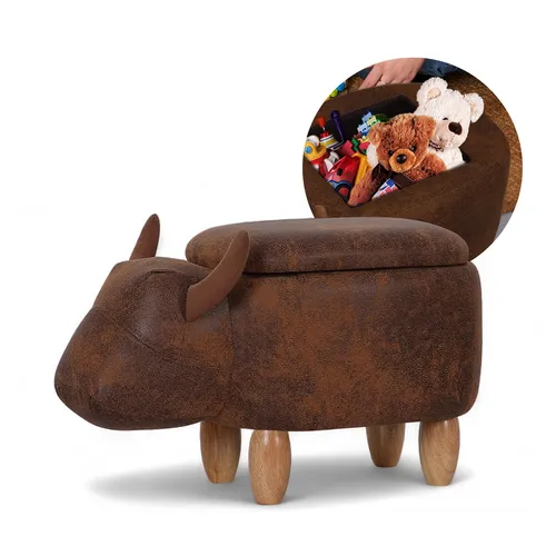 Tierhocker STIER mit Stauraum Organizer Sitzbox Kinder Sitzhocker Kinderhocker