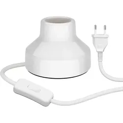 ledscom.de Tischlampe TIX, Schalter, Porzellan, weiß, 1x E27 max. 300W
