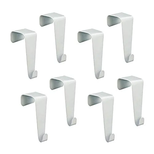 Cepewa 8er Set Tür- und Fensterhaken in Weiß - Praktische Türhaken für Ordnung in jedem Raum: Flexibel einsetzbar als Jacken- oder Handtuchhaken, einfach anbringbar und abnehmbar.