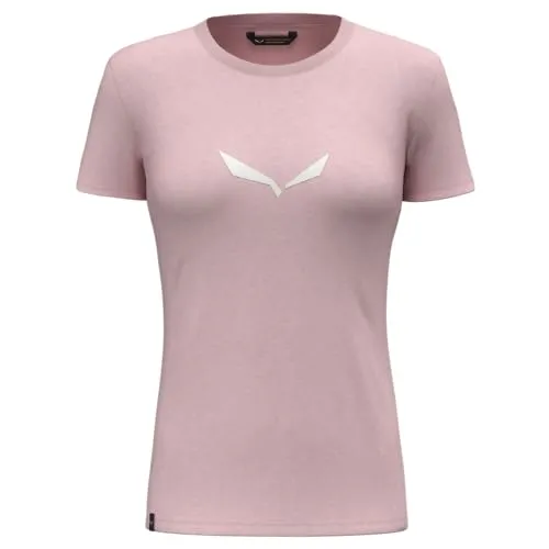Salewa Solid Dry Damen Funktionsshirt - Pink-Rosa - Größe 34 - Sportliches Funktionsshirt für Damen, schnelltrocknend und ideal für Outdoor-Aktivitäten.