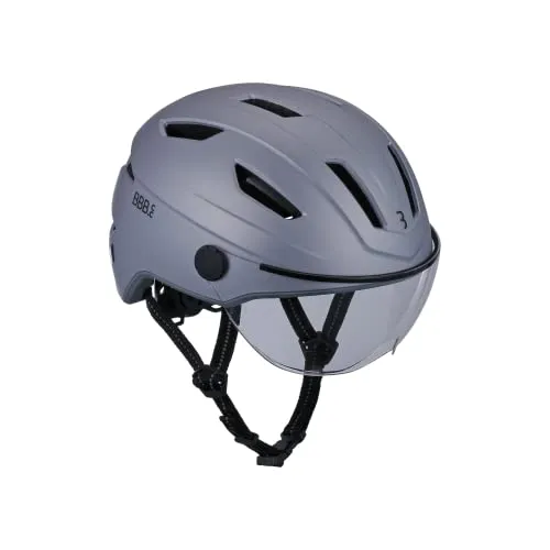 BBB Helm Move mit Faceshield transparent M (52-57cm) - matt grau - Fahrradhelm mit abnehmbarem Faceshield für optimalen Schutz und Sicht, ideal für Radfahrer, die Wert auf Sicherheit legen.