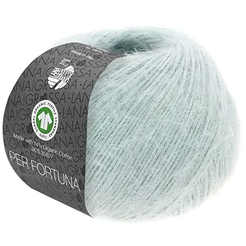 LANA GROSSA Per Fortuna GOTS | Leichtes Sommerflauschgarn mit Baumwolle | Handstrickgarn aus 74% Baumwolle (Bio) & 26% Polyamid | 50g Wolle zum Stricken & Häkeln | 190m Garn FB 18
