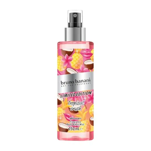 Produktbild bruno banani Limited Edition Body & Hair Mist für Sie, strahlend-femininer Duft mit floral-fruchtigen Noten, für Körper und Haare, 250 ml