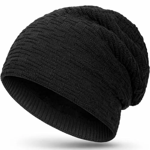 Compagno Gefütterte Mütze Herren Damen Wintermütze Beanie Strickmütze Winter Weihnachten Haube Hat Cap Männer Frauen