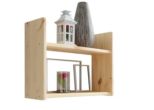 TiCAA Wandregal Hängeregal Kiefer Natur - Schweberegale aus massivem Kiefernholz, hochwertig verarbeitet mit 2 oder 3 Ebenen – ideal zur Raumgestaltung in verschiedenen Varianten.